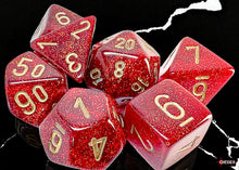 Chessex - 22504 Glitter Mega-hedral Ruby/gold 7-Die Set