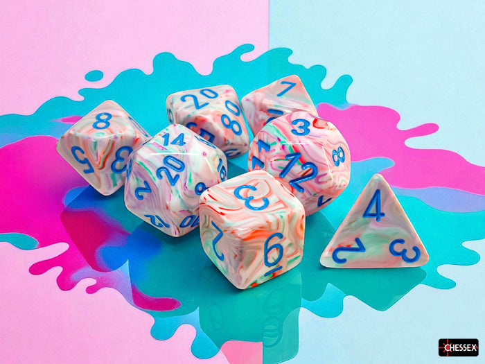 Chessex - 22544 Festive Mega-hedral Pop Art/blue 7-Die Set