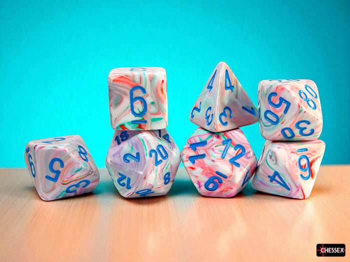Chessex - 22544 Festive Mega-hedral Pop Art/blue 7-Die Set
