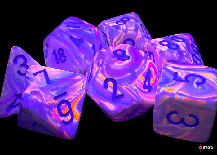 Chessex - 22544 Festive Mega-hedral Pop Art/blue 7-Die Set