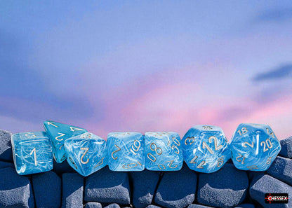 Chessex - 22566 Luminary Mega-hedral Sky/silver Luminary 7-Die Set