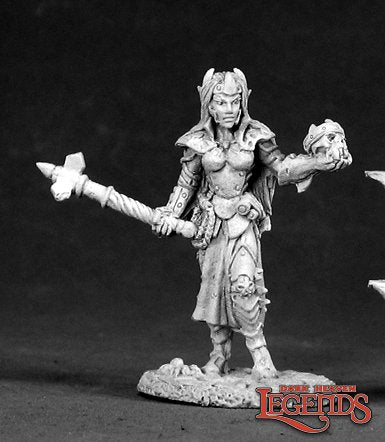 Reaper 02524 Female Dark Elf Cleric (metal)