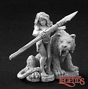 Reaper 03253 Jungle Girl with Sabre Tooth Tiger (metal)