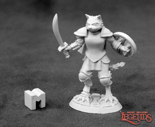 Reaper 03928 Steelclaw, Catfolk Paladin (metal)