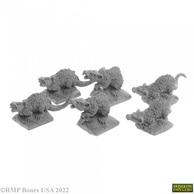 Reaper 07031 Giant Tomb Rats (6)