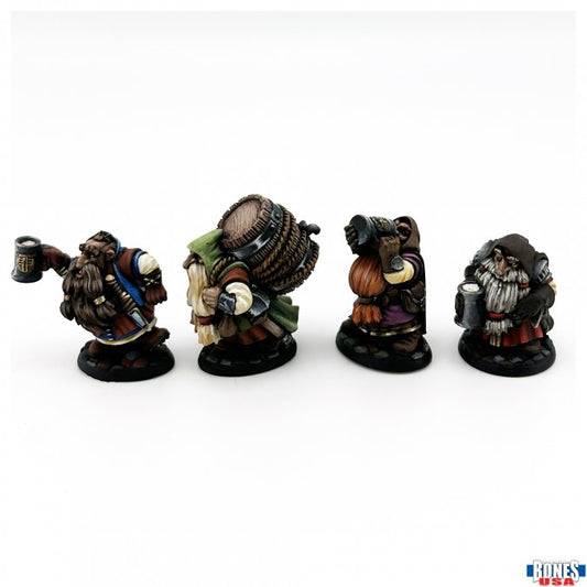 Reaper 30139 Townsfolk: Dwarven Brewmeister and Patrons (4)