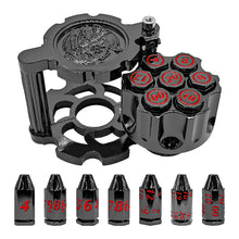 TwoFaad - Revolver Metal Bullet 7- Piece Dice Set Black w/ Red Numbers