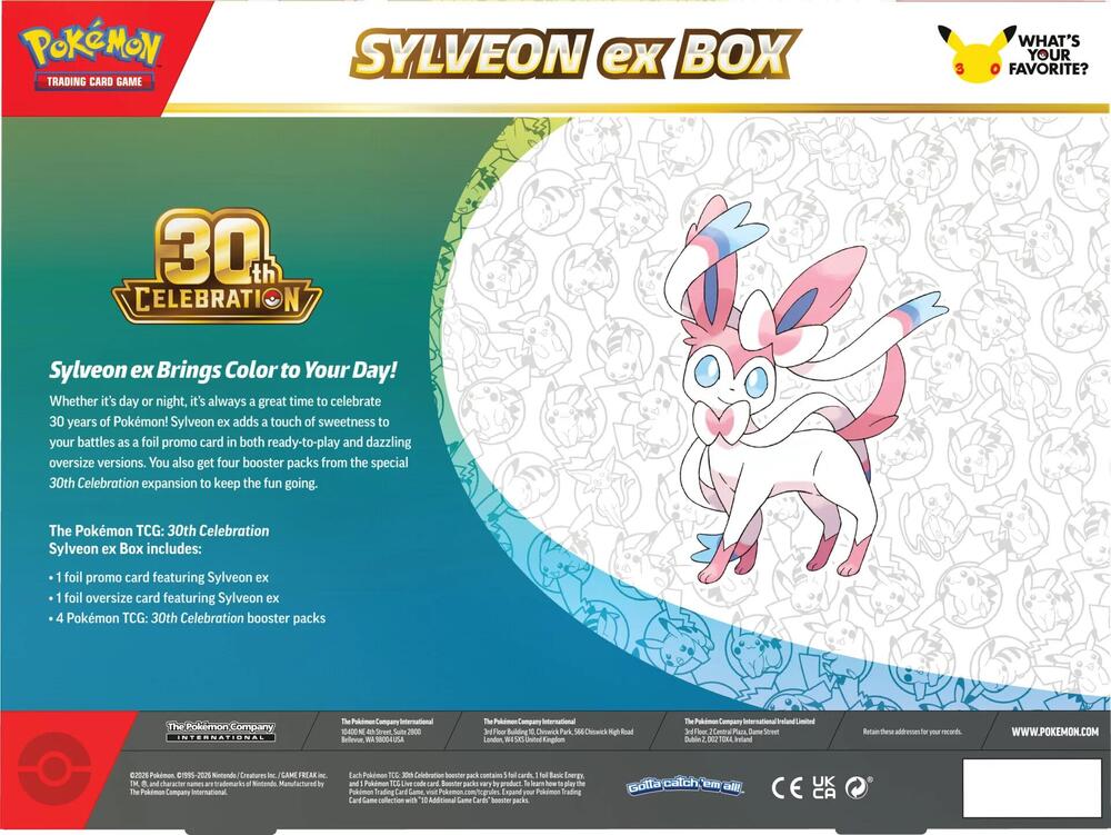 Pokémon TCG: 30th Celebration Sylveon / Greninja ex Box
