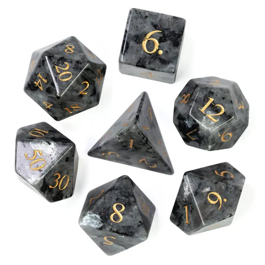 TwoFaad - Semi-Precious Gemstone Snow Flake Obsidian Dice