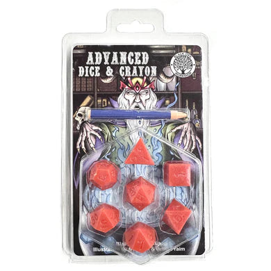 Black Oak Workshop - Black Death - Advanced Dice & Crayon Polyhedral Dice Set (red)