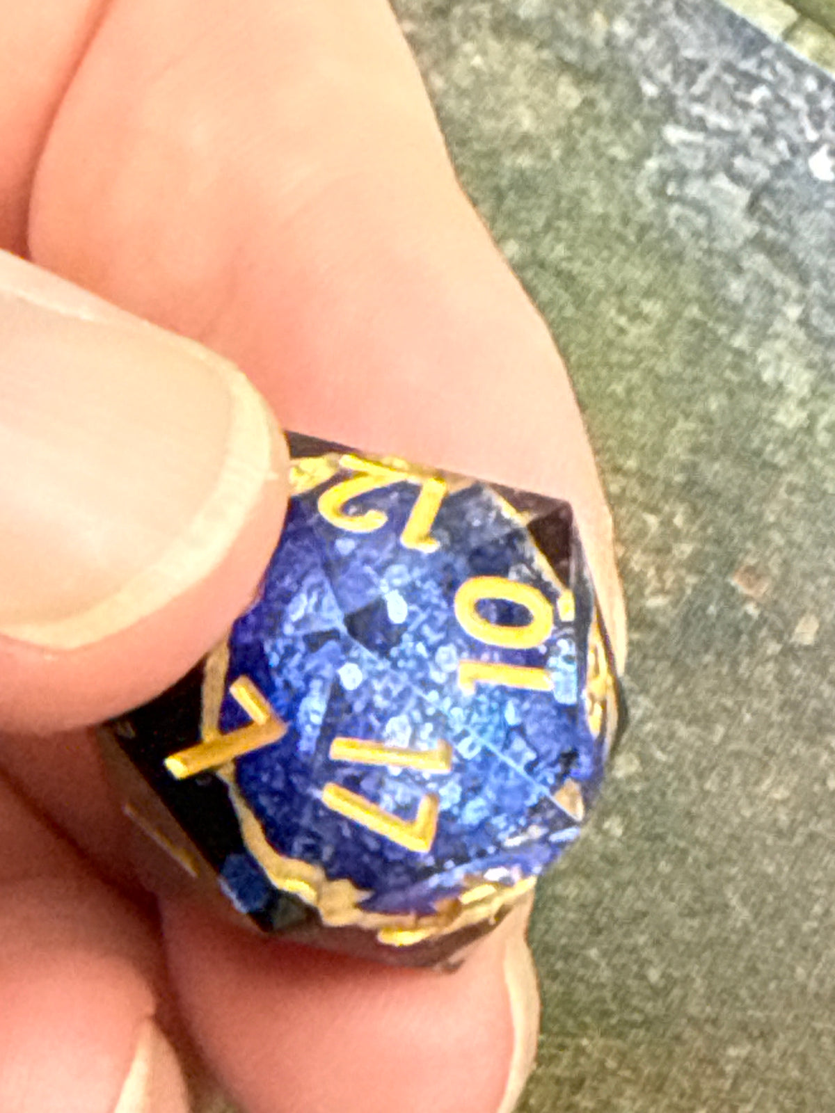 TwoFaad - Indigo Geode 7- Piece Sharp Edge Dice Set