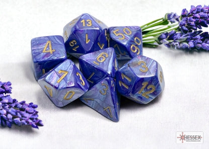 Chessex CHX27497 Lustrous Purple Dice w/ Gold numbers