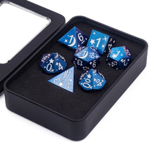 TwoFaad - Comet - Blue Galaxy Metal 7- Piece Dice Set