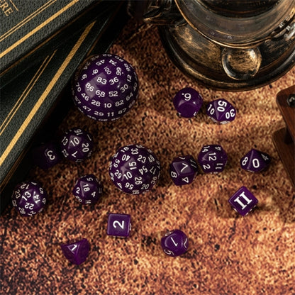 TwoFaad - 15 Piece Set - Purple Dice w/ White Numbers