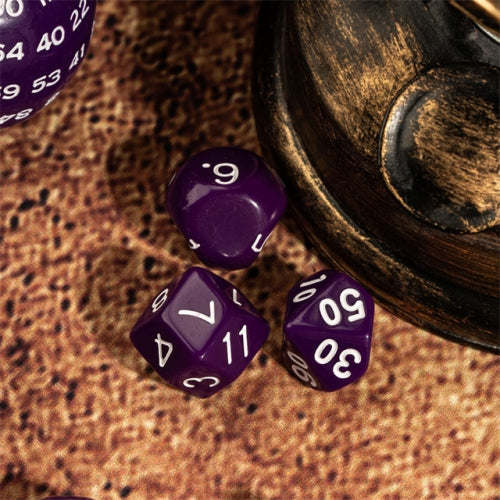 TwoFaad - 15 Piece Set - Purple Dice w/ White Numbers