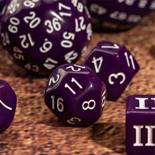 TwoFaad - 15 Piece Set - Purple Dice w/ White Numbers