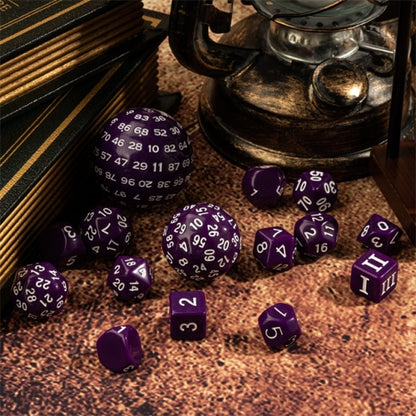 TwoFaad - 15 Piece Set - Purple Dice w/ White Numbers