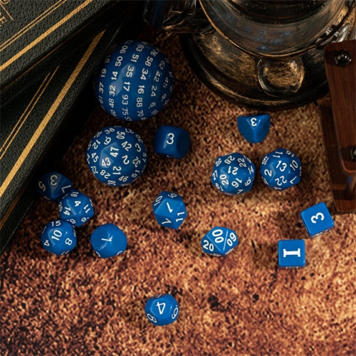 TwoFaad - 15 Piece Set - Blue Dice w/ White Numbers