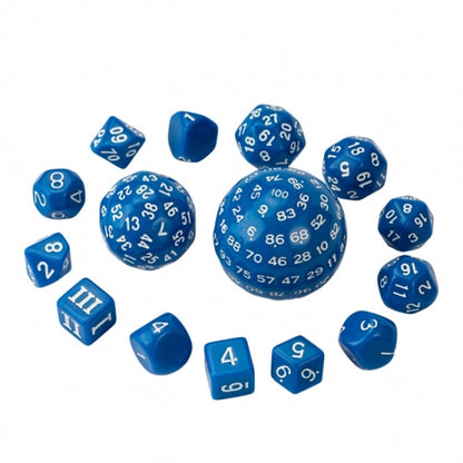 TwoFaad - 15 Piece Set - Blue Dice w/ White Numbers