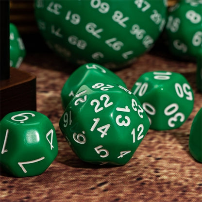 TwoFaad - 15 Piece Set - Green Dice w/ White Numbers