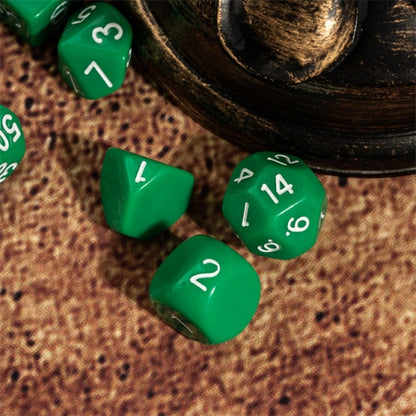 TwoFaad - 15 Piece Set - Green Dice w/ White Numbers