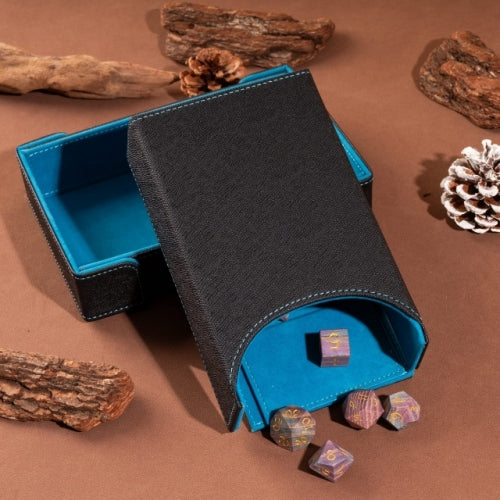 Blue Leather Dice Tray & Tower Combo