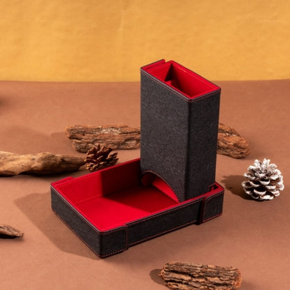 Red Leather Dice Tray & Tower Combo