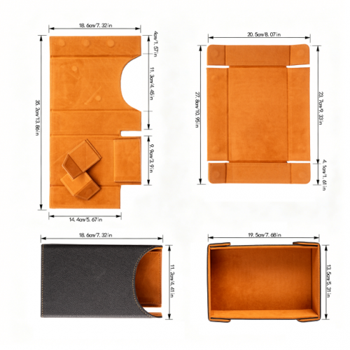 Brown Leather Dice Tray & Tower Combo