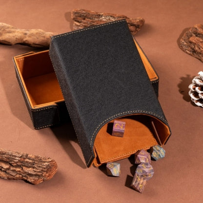 Brown Leather Dice Tray & Tower Combo