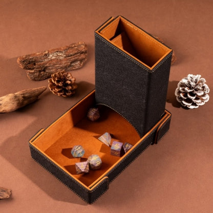 Brown Leather Dice Tray & Tower Combo
