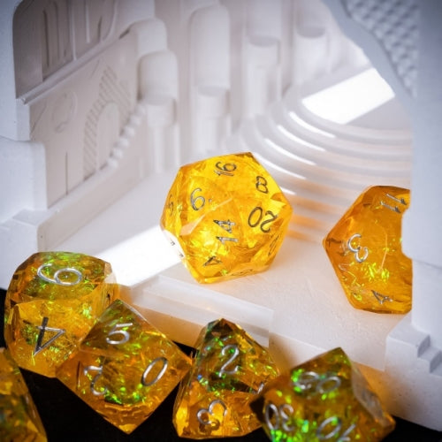 TwoFaad - Calcatrine Yellow Multifaceted Sharp Edge Dice
