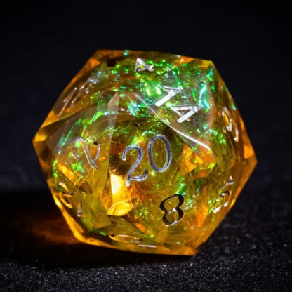 TwoFaad - Calcatrine Yellow Multifaceted Sharp Edge Dice