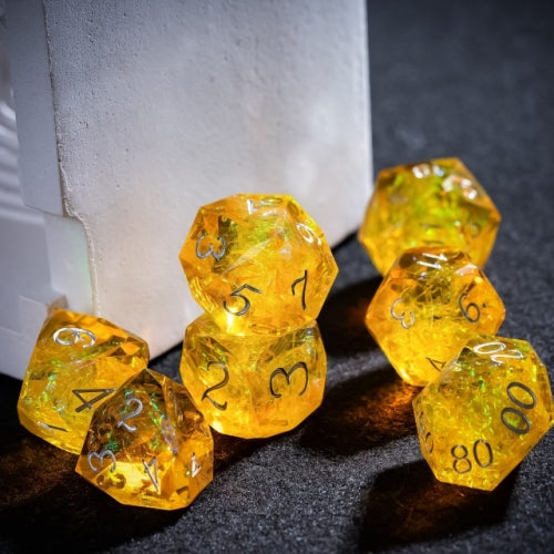 TwoFaad - Calcatrine Yellow Multifaceted Sharp Edge Dice