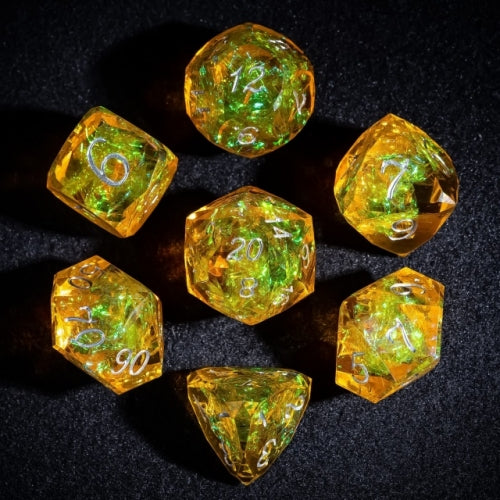 TwoFaad - Calcatrine Yellow Multifaceted Sharp Edge Dice