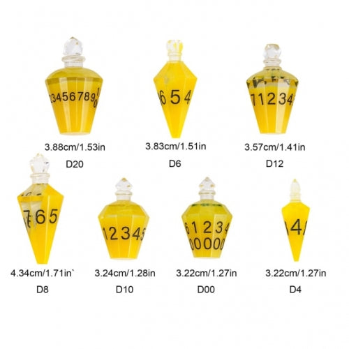 TwoFaad - Speed Potion Bottle Yellow 7- Piece Dice Set