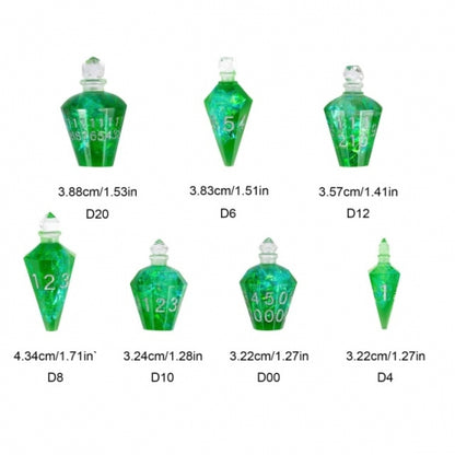 TwoFaad - Wildfire Potion Bottle Green 7- Piece Dice Set
