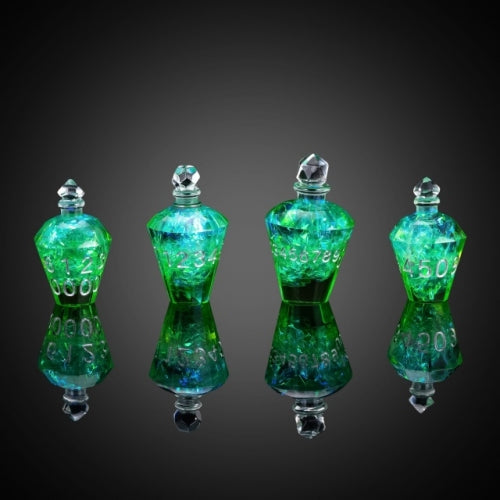 TwoFaad - Wildfire Potion Bottle Green 7- Piece Dice Set