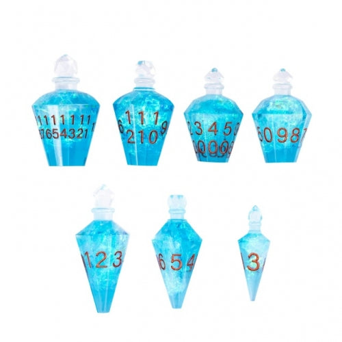 TwoFaad - Mana Potion Bottle Blue 7- Piece Dice Set