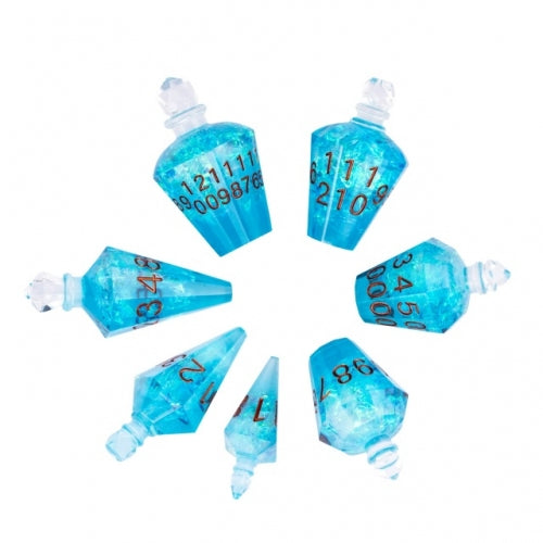TwoFaad - Mana Potion Bottle Blue 7- Piece Dice Set