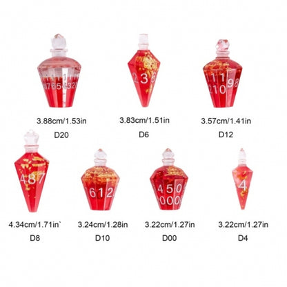 TwoFaad - Healing Potion Bottle Red 7- Piece Dice Set