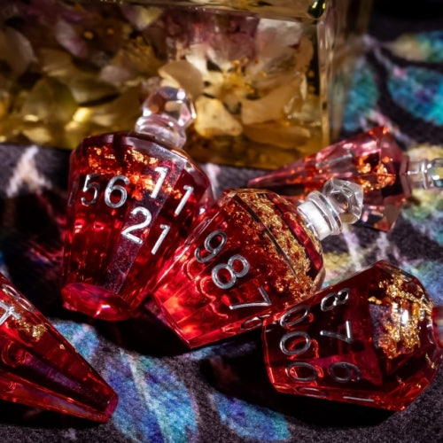 TwoFaad - Healing Potion Bottle Red 7- Piece Dice Set