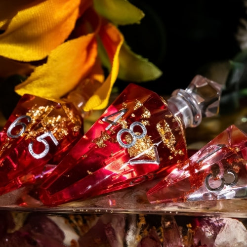 TwoFaad - Healing Potion Bottle Red 7- Piece Dice Set