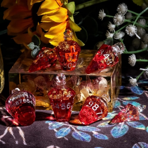 TwoFaad - Healing Potion Bottle Red 7- Piece Dice Set
