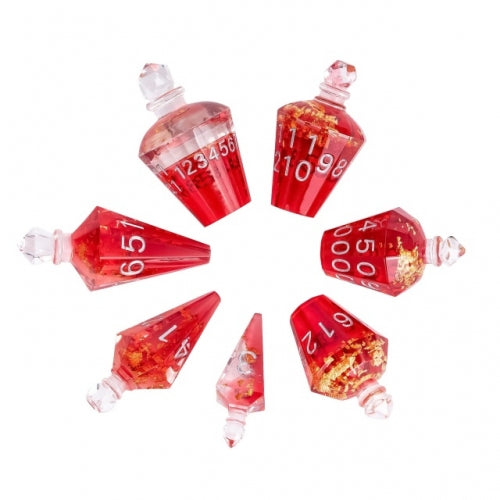 TwoFaad - Healing Potion Bottle Red 7- Piece Dice Set