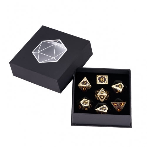 TwoFaad - Dayne  Gold & Purple Metal & Resin 7- Piece Dice Set