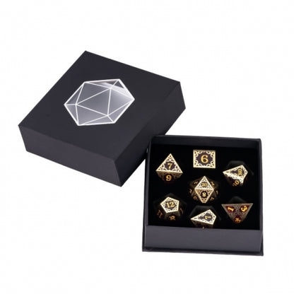 TwoFaad - Dayne  Gold & Purple Metal & Resin 7- Piece Dice Set