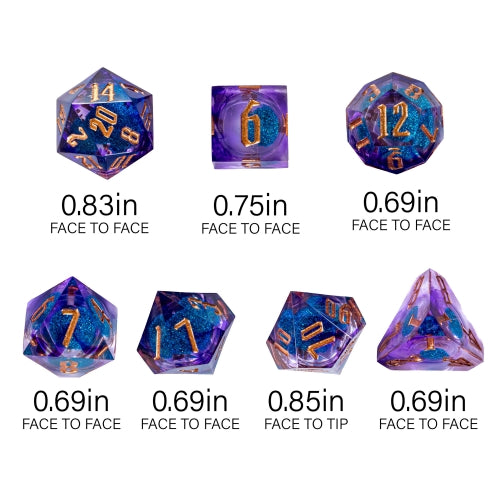 TwoFaad - Froamyss Purple & Blue Liquid Core 7- Piece Dice Set