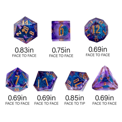 TwoFaad - Froamyss Purple & Blue Liquid Core 7- Piece Dice Set