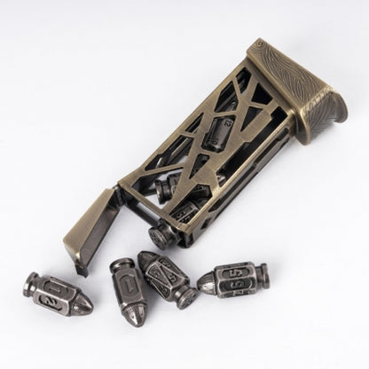 TwoFaad - Silver Metal Bullet 7- Piece Dice w/ Clip Case