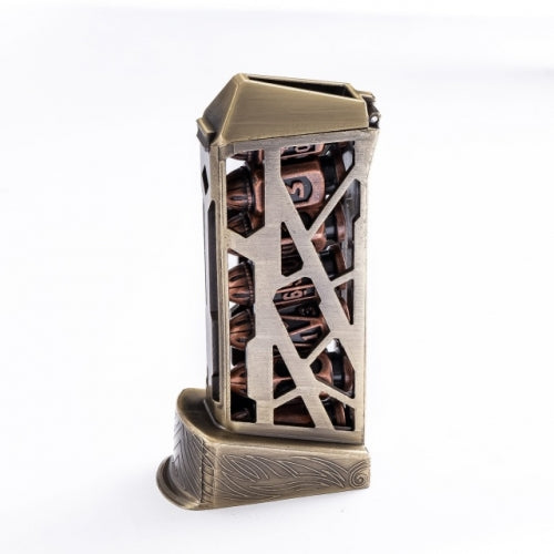 TwoFaad - Brass Metal Bullet 7- Piece Dice w/ Clip Case